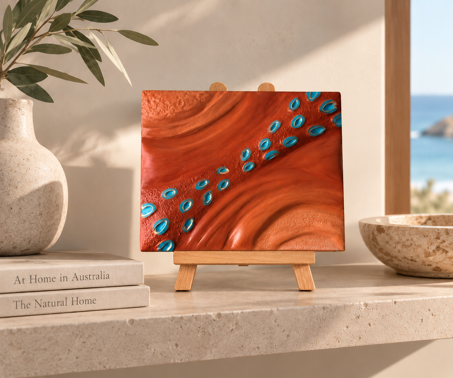 Earth Flow (20.3h x 25.4w x 5d(cm)) - Mini display stand included